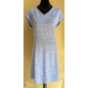 Women's Dress TALBOTS size MEDIUM Heather blue Sleeveless Stretch Knit EUC